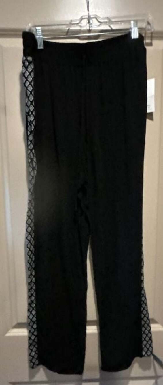 Lovefire Black Relaxed Fit Pull-On Lounge Pants with Geometric Side Panels